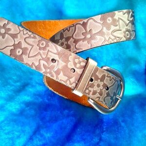 Silver Fossil Floral Belt